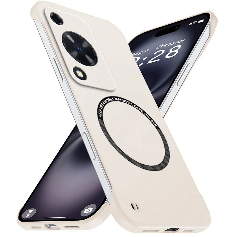 Magnetic Slim Frameless Phone Case - Matte Anti-Scratch Hard Cover, Shockproof Armor