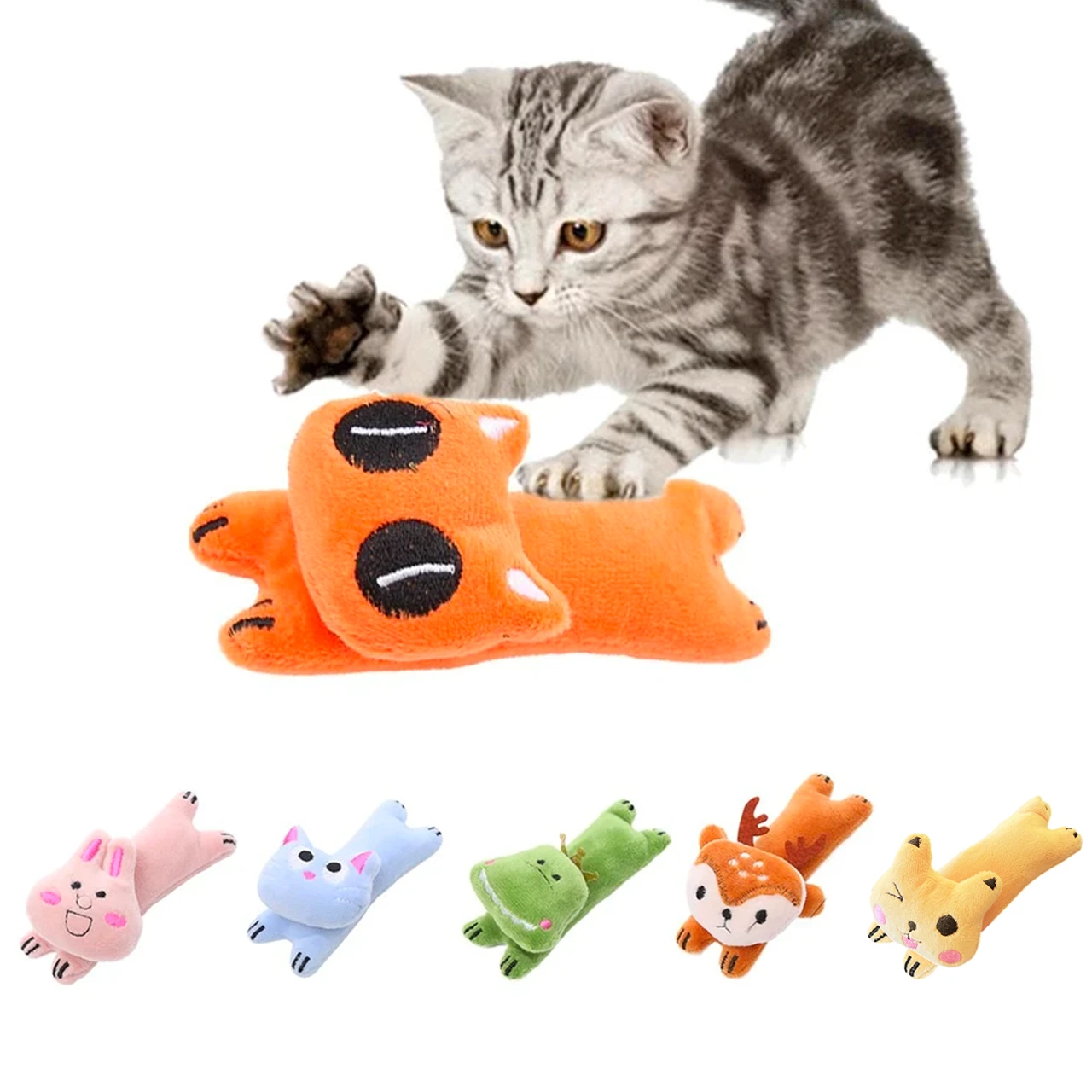 Cute Teeth Grinding Catnip Toys Interactive Plush Cat Toy Pet Kitten Chewing Vocal Toy Claws
