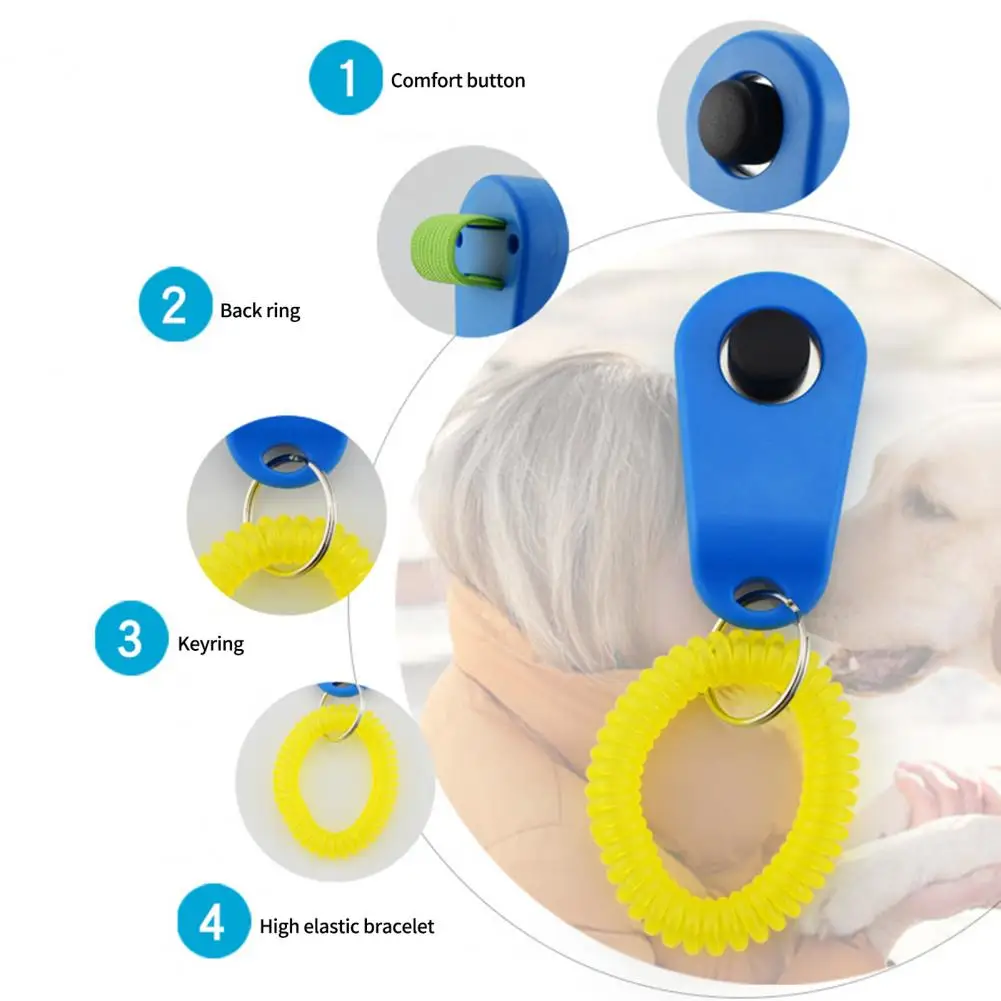 Pet Training Clicker Dog Supplies Comfortable Button Pet Rattles Finger Ring Trainer Compact Cat Dog Behavior Reinforcer Trainer Supplies