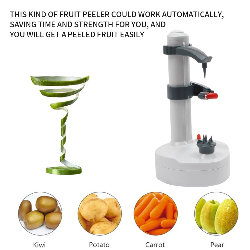 

EU Plug Electric Potato Peeler Automatic Adjustable Peeling Machine Household Kitchen Vegetable Cucumber Slicer Black