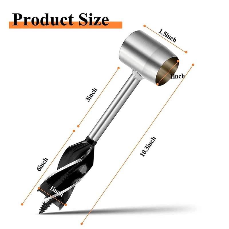 Survival Settlers Tool Bushcraft Hand Auger Wrench, Settlers Wrench, Eye Wood Drill Peg & Hand Hole Maker