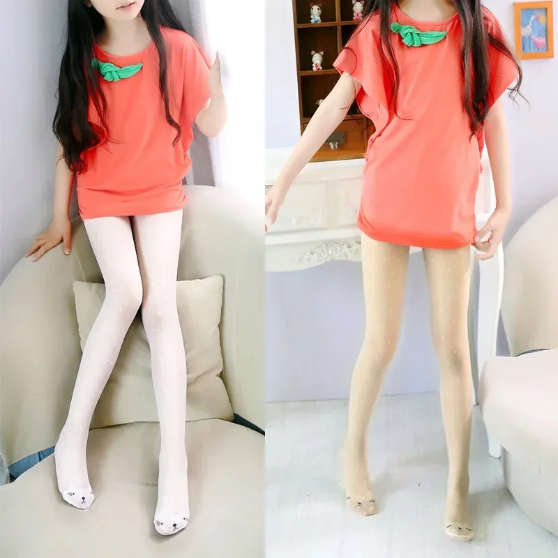 Summer Girls' Pantyhose Toe Cat Underpants Anti Snagging Silk Children's Silk Stockings Anti Mosquito Pants 3-9 Years Old