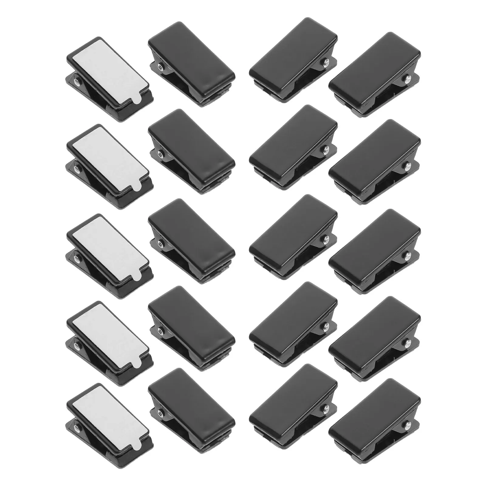 20Pcs 미니 벽 클립 사진 포스터 용 검정색 자체 접착식 접착 백킹 사무실 홈 디스플레이를위한 안정적인 그립