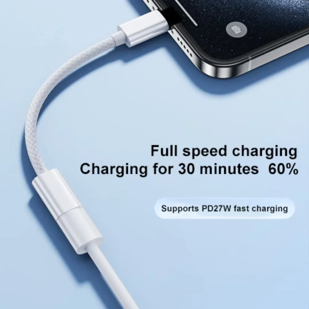 Charging Adapter For iPhone 15 16 Pro Max USB C to Lightning For iPhone Braided Charger Cable Connector accessoires iPad 10