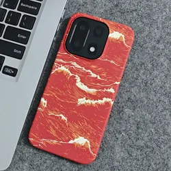 Elegant Flower Wave Pattern Lightweight Hard Case - OnePlus 15 (Orange)