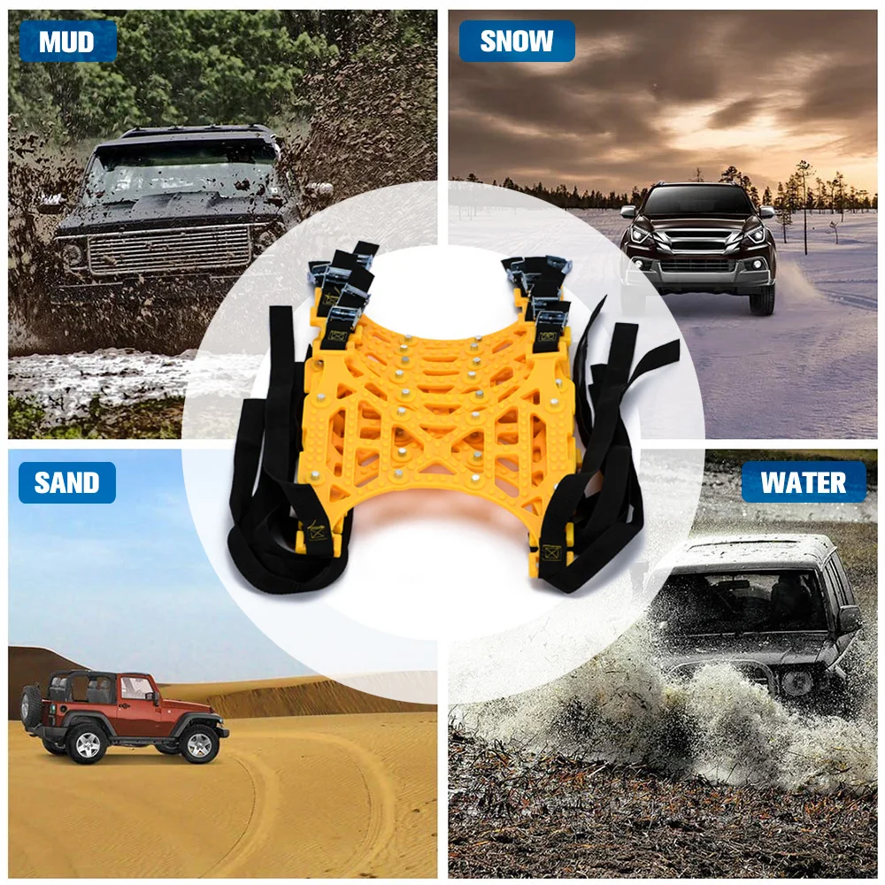 Lot de 6 chaînes à neige épaisses et antidérapantes compatibles avec voiture /SUV/camion, faciles à monter Lot de 6 chaînes à neige épaisses et antidérapantes compatibles avec voiture /SUV/camion, faciles à monter