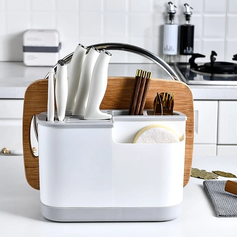 

Kitchen MultiFunction Knife Stand Holder Storage Cutting Board Organizer Cutlery Box Knife Pot Cover Stand Cutlery Scissor Holde