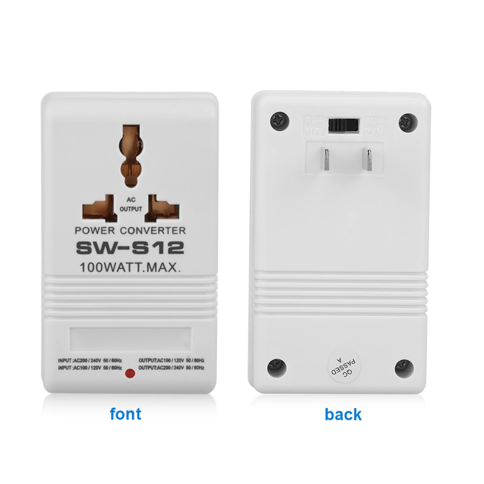SW-S12 100W 110V/120V to 220V/240V StepUp&Down Voltage Converter Transformer (CN Standard Plug) voltage converter,power transformer