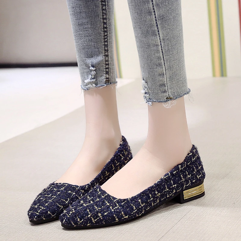 

Fashion Single Shoes Women 2021 New Women's Comfortable Flat Low-top Flat-heel Casual Shoes Pointed Toe Large Size Women's Shoes
