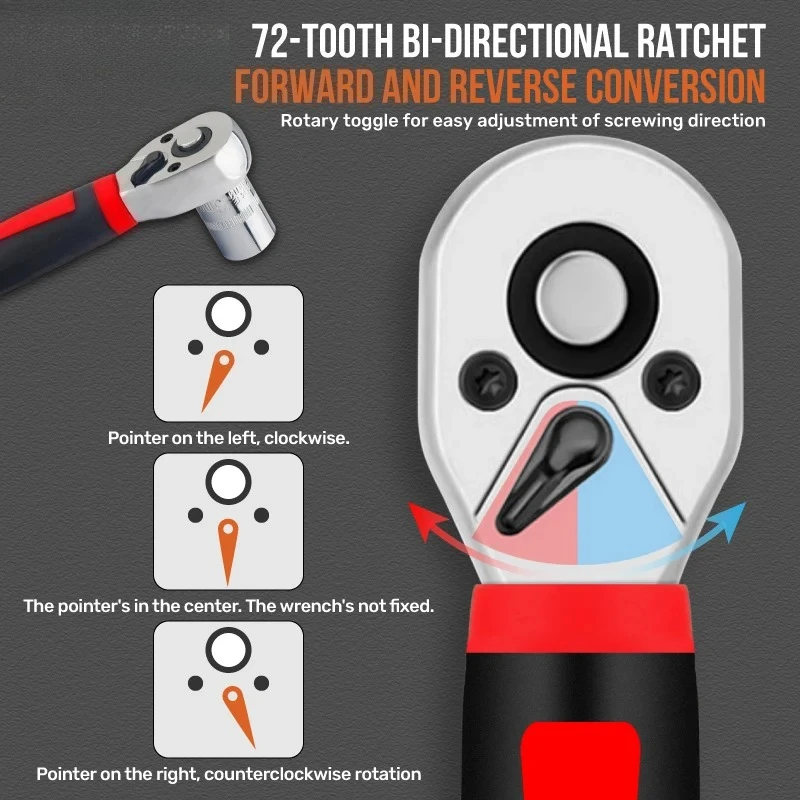 New 48 Piece 1/4 Series Socket Batch Head Tool Set Multifunctional Ratchet Wrench Set Auto Repair and Home Repair Toolbox