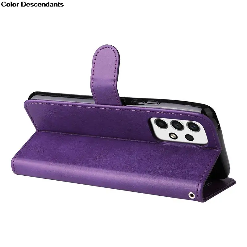 Deluxe Leather Flip Wallet Case with Magnetic Closure and Stand