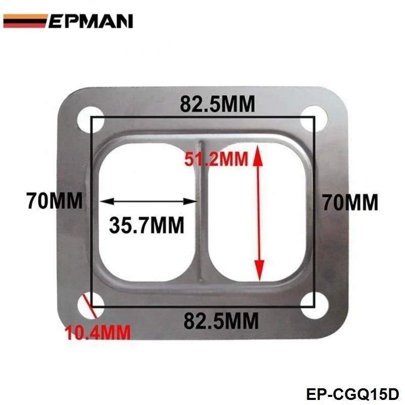10PCS/LOT T4 Turbo Turbine Inlet Divided Gasket Stainless Steel304 Gasket for T04 Turbo HQ Inlet EP-CGQ15D exhaust gasket
