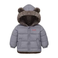 Baby Boys Girls Thick Jackets Winter Hooded Cotton Outerwear Children's Cashmere Padded Fleece Coat Kids Warm Snowsuit Clothes 3