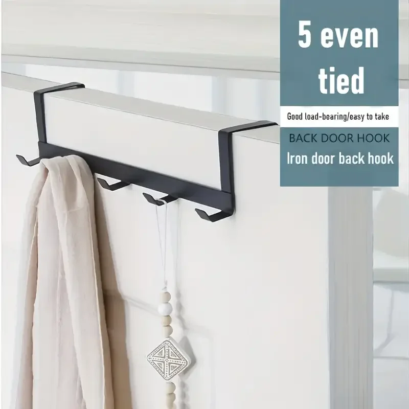 1Pcs Space-Saving 5-Hook Door Hanger Easy Install Contemporary Style Durable Storage for Coats door hanger