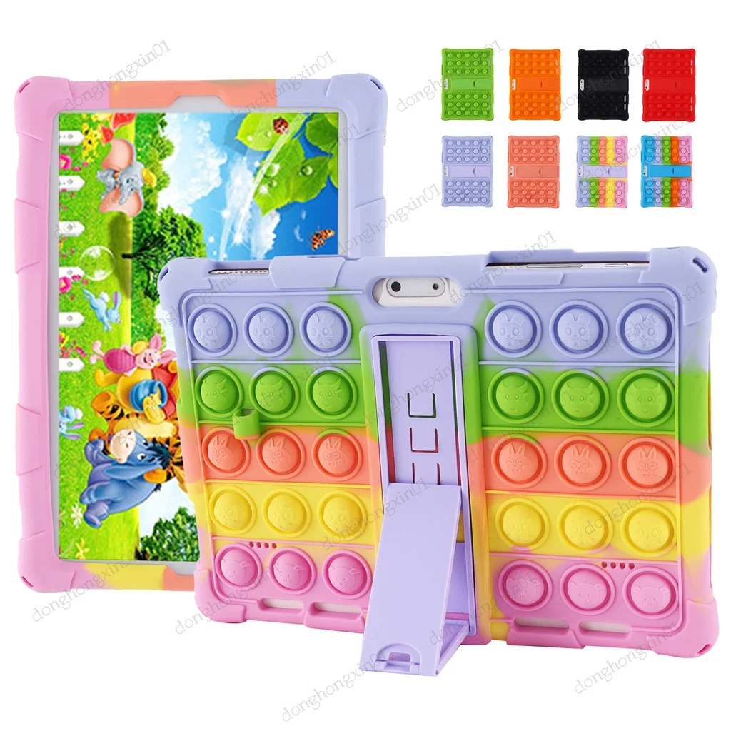 

Universal 10.1'' Push It Bubble Silicon Cover Holder Case For 10 10.1 inch Android Tablet PC Shockproof Smart Stand Back Cover