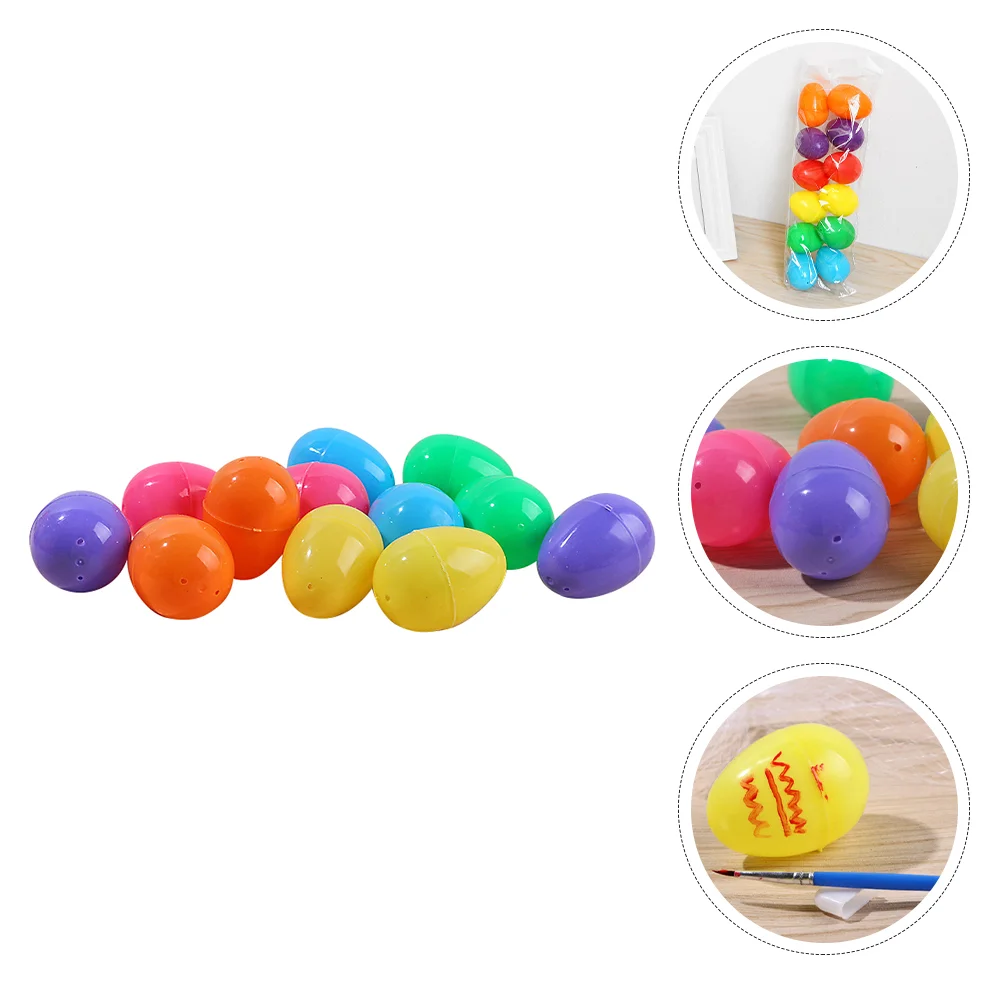 

Fillable Easter Eggs Plastic Colorful Eggshells Candy Chocolate Gift Boxes DIY Graffiti Eggs Easter Decoration