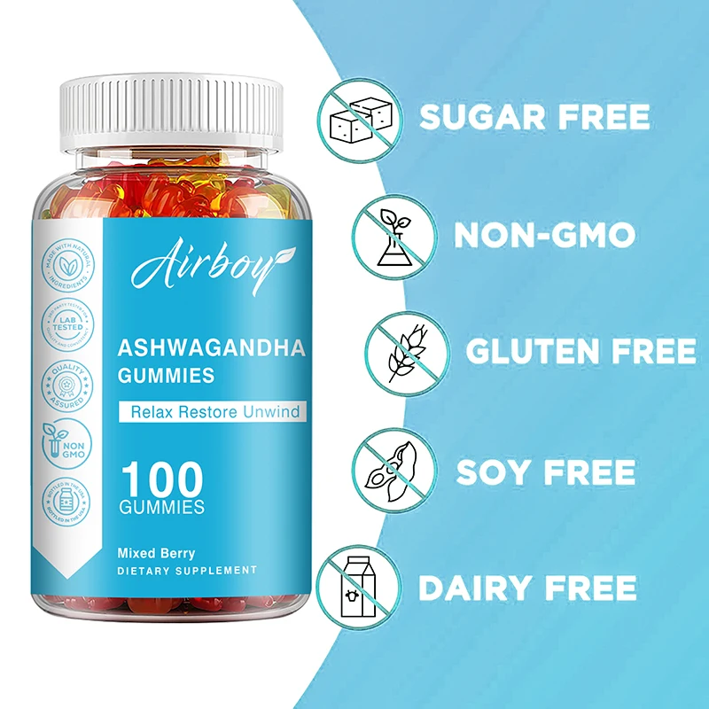 Ashwagandha Gummies Improve Sleep Balance Mood Relieve Stress Enhance Cognitive Ability Immune Support