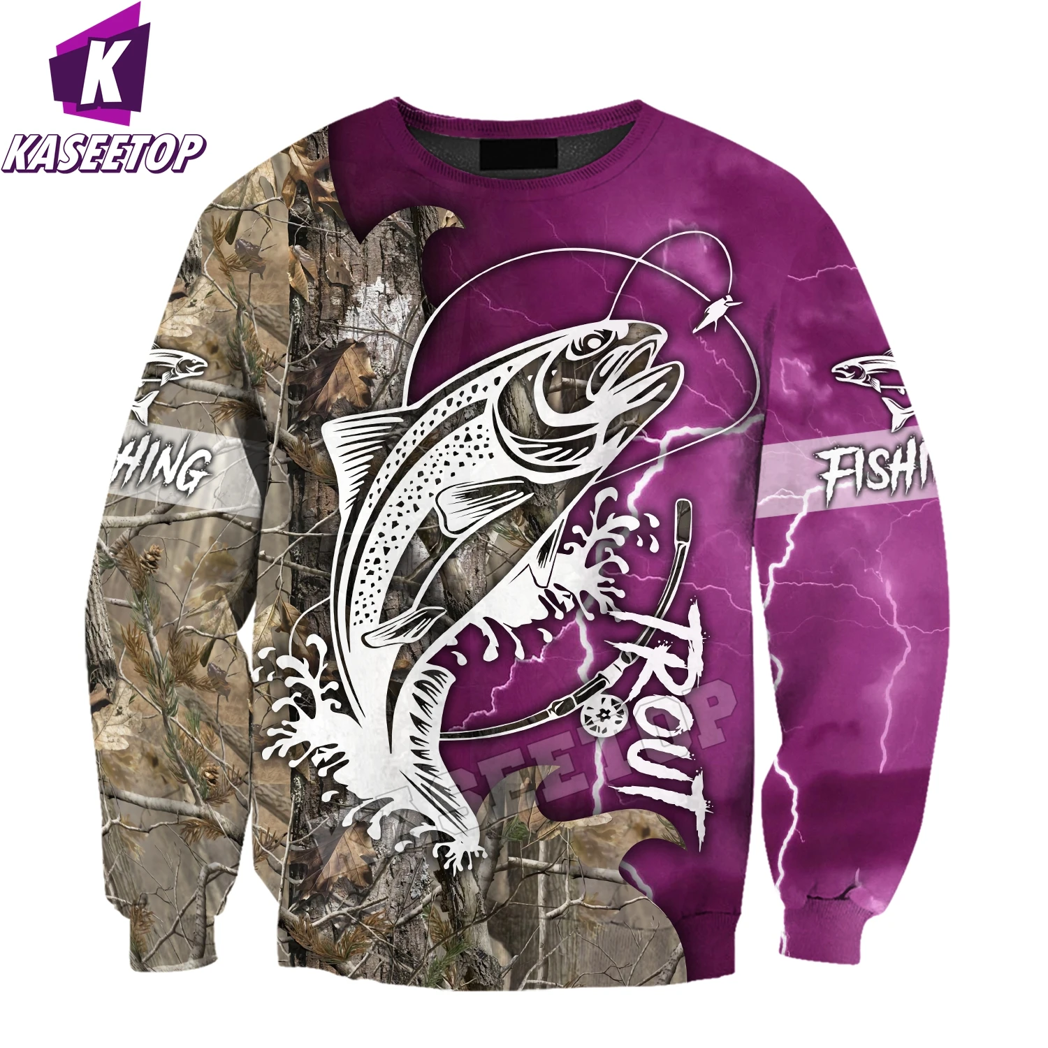 

Trout Fishing Purple Tattoo Camo 3D Print Mens Hoodie Harajuku Streetwear Sweatshirts Pullover Unisex Casual Jacket Tracksuits