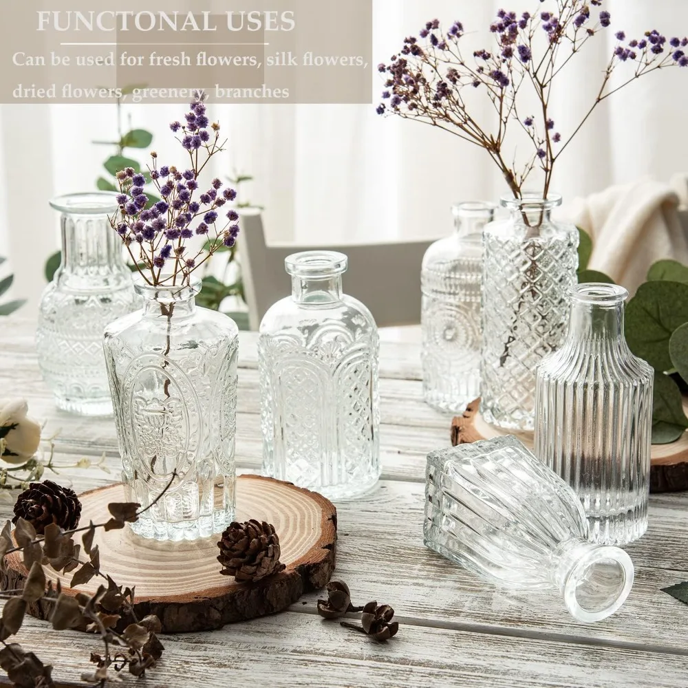 

Glass Bud Vases Set of 25,Small Clear Vases for Flowers,Vintage in Bulk Centerpieces,Floral Arrangements,Home Table Decorations
