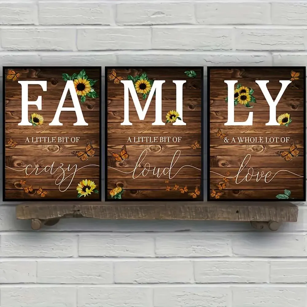 Wall Art Print 3PCS 15.7x23.6in/40x60cm Frameless Simple Black White FAMILY Poster Modern Canvas Painting Living Ro wall art print