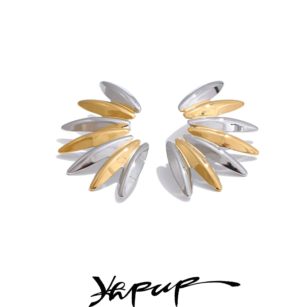 Yhpup Stud Earrings 18K PVD Plated