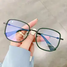 

2022 Fashion Women Men Metal Spectacles Clear Glasses Optical Eyeglasses Square Transparent Lens Unisex Anti Blue Light Glasses