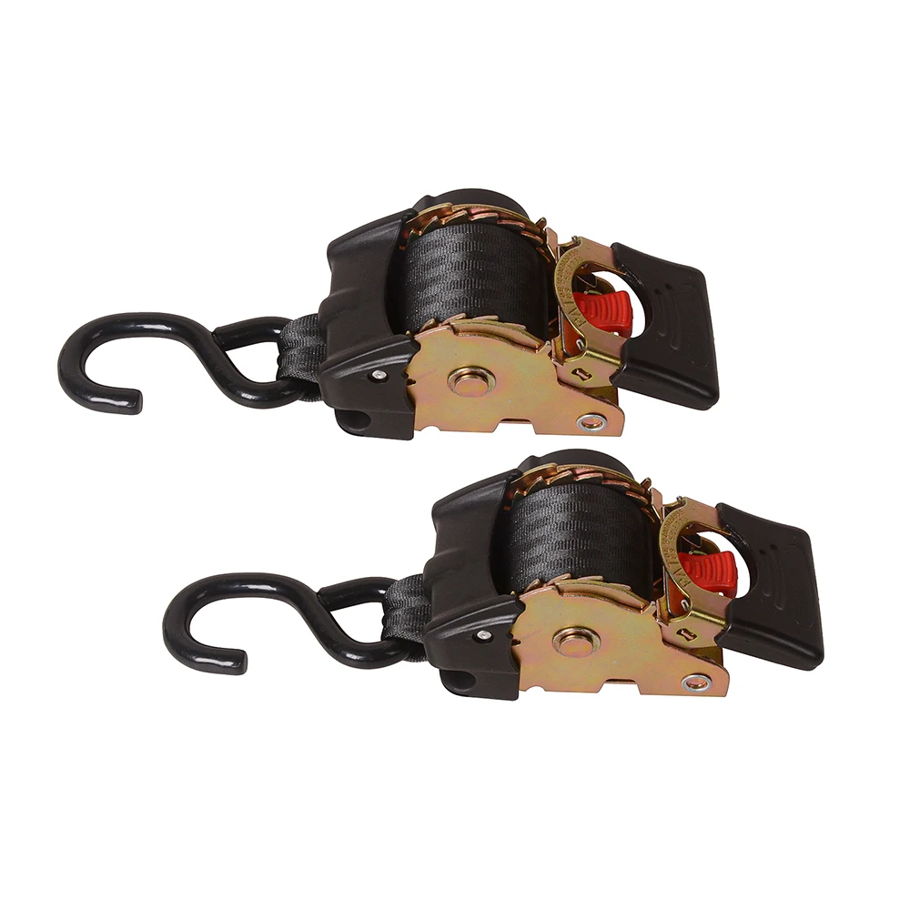 Motorcycle Wheel Strap 1PC Single S hook Auto Retractable Ratchet Strap 50mm x 2.7m for Fixed Tie Down Cargo Lashing Motorcycle off-road vehicle ship Kart