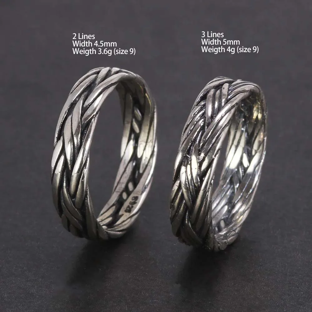 Anello Aperto Intrecciato Con Cuore – Argento 925 E Rame, Gioiello Regolabile Donna, Regalo Trendy Retro