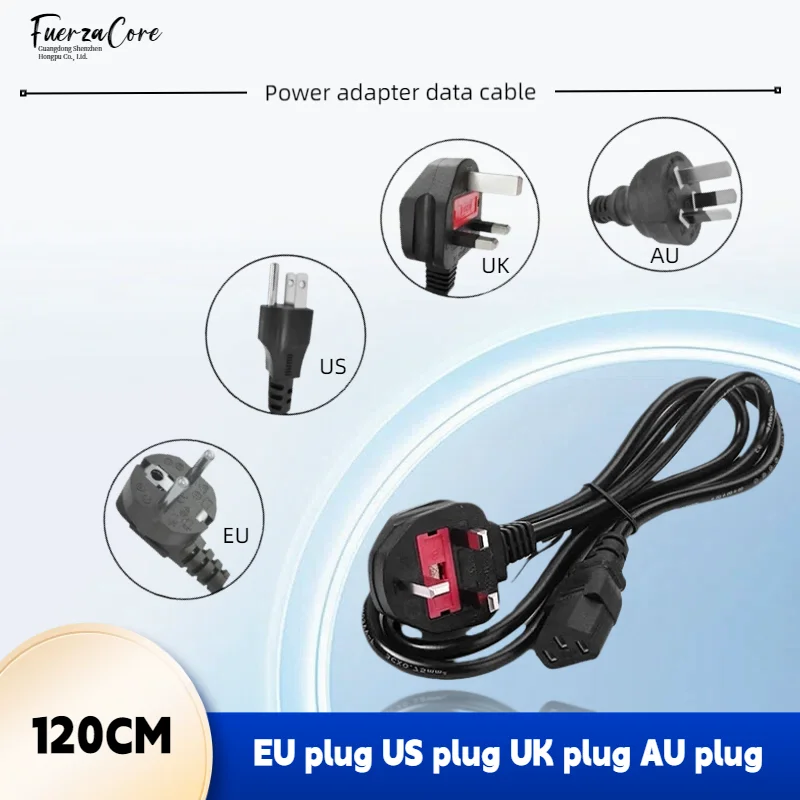 Universal Three-Prong AC Power Charging Cable - Brand New, 1.2M Length