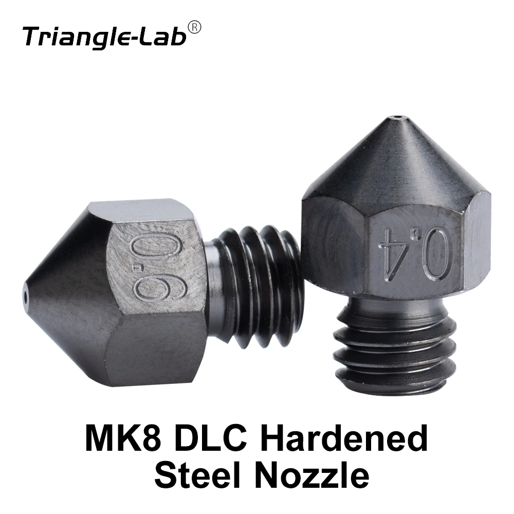 C Trianglelab MK8 DLC Hardened Steel Nozzle for 3D printers hotend J-head cr10 heat block ender3 hotend m6 Thread