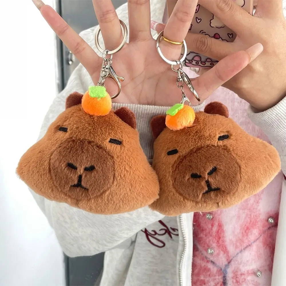 

Toy Plush Capybara Keychain Stuffed Animals Cute Capybara Fluffty Animal Doll Car Ornament Accessories Capybara Doll Keyring