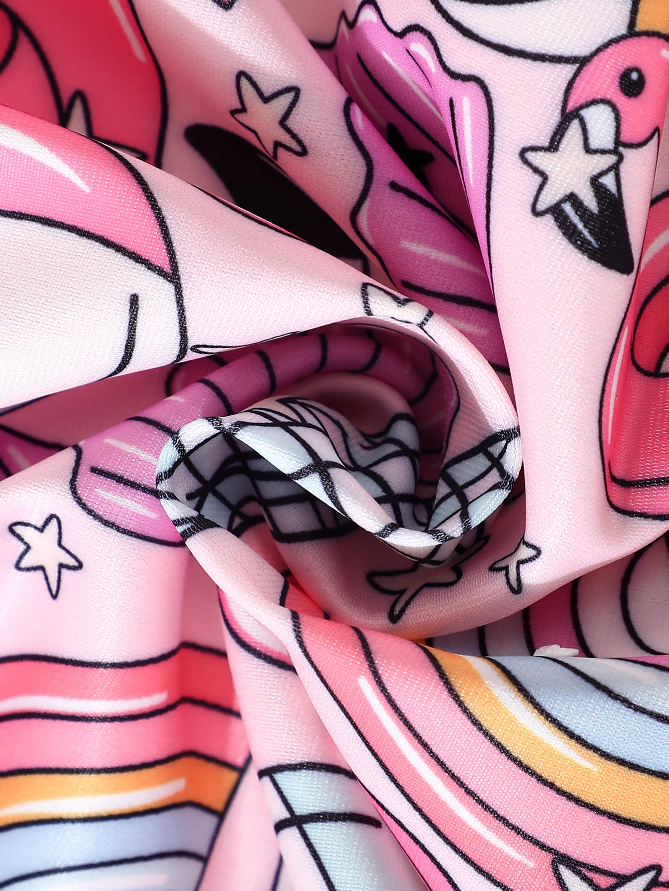 Baby Boys And Girls Cartoon Shell Full Printed Long Sleeved One-Piece Swimsuit + Swim Cap