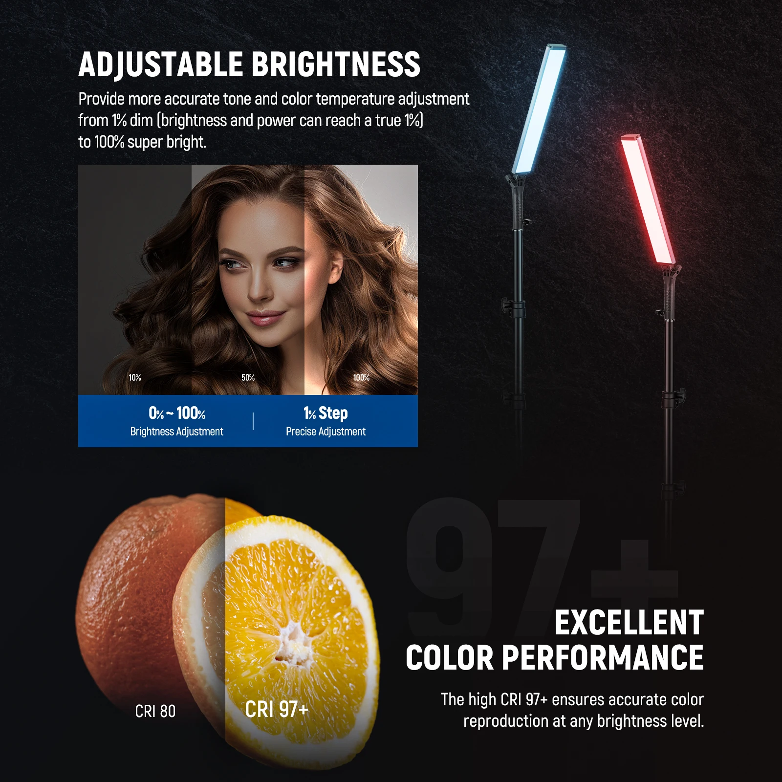 NEEWER 2.4G/APP 제어 RGB 라이트 완드, 업그레이드된 360 ° 터치 가능 RGBWW 색조 믹서 사진 휴대용 LED 비디오 조명