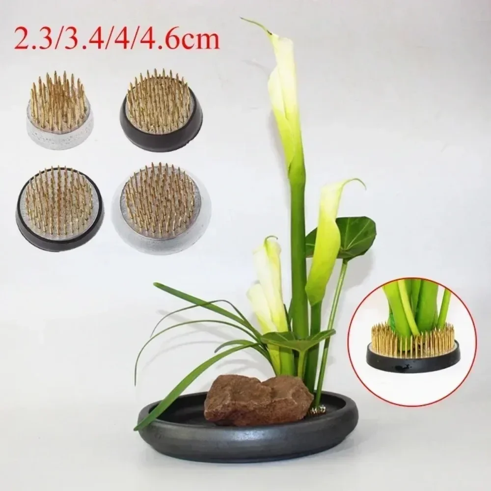 Flower Arrangement Tool Ikebana Holder Round Metal Pin Insert Base Kenzan Frog Art Fixed