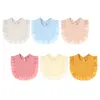6Pcs Infant Bibs Cotton Teething Drooling Feeding Baby Girl Soft Reusable Washable Breathable Absorbent Teething Baby Bibs