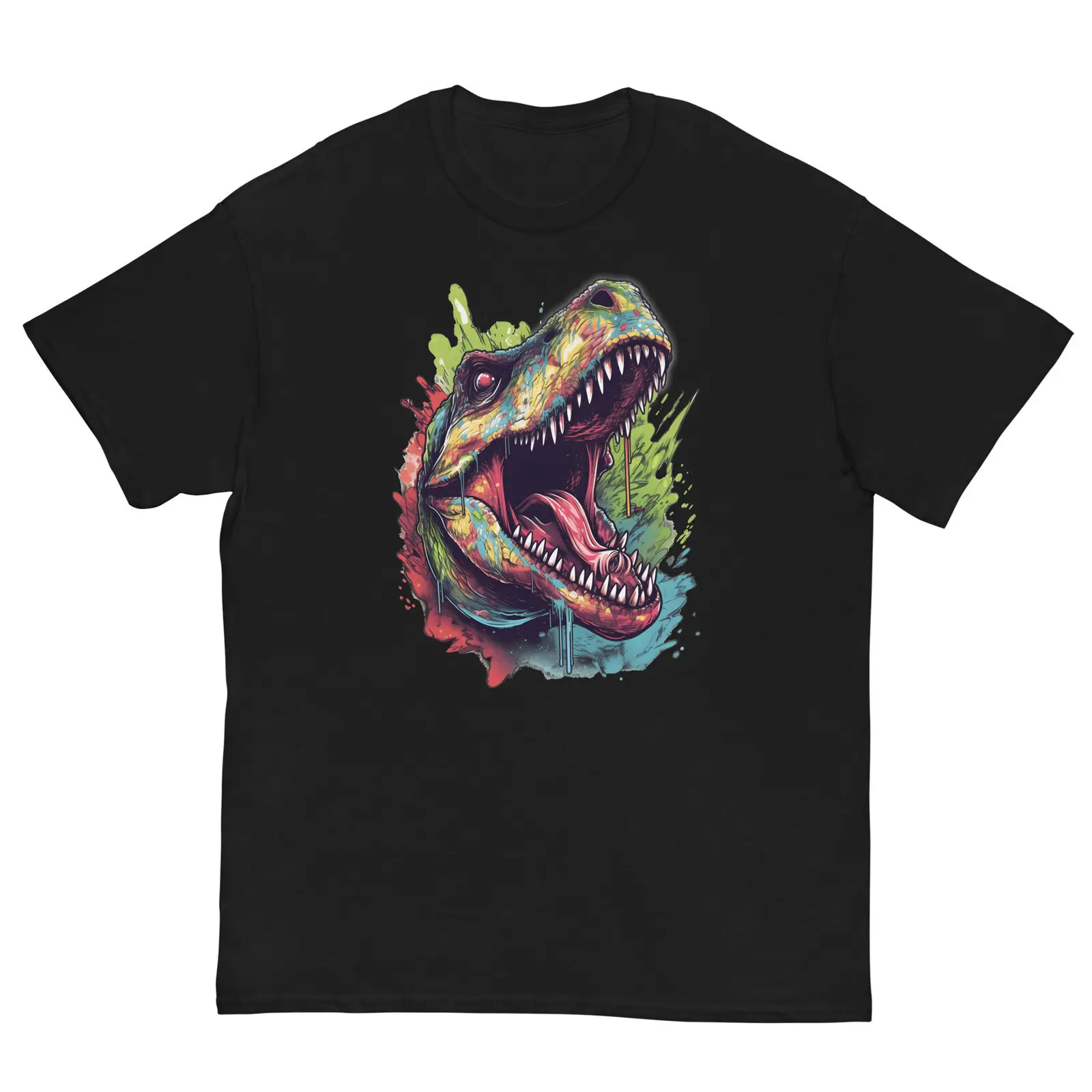 Maglietta Dinosaurier Klassisches Herren Maniche Lunghe O Corte