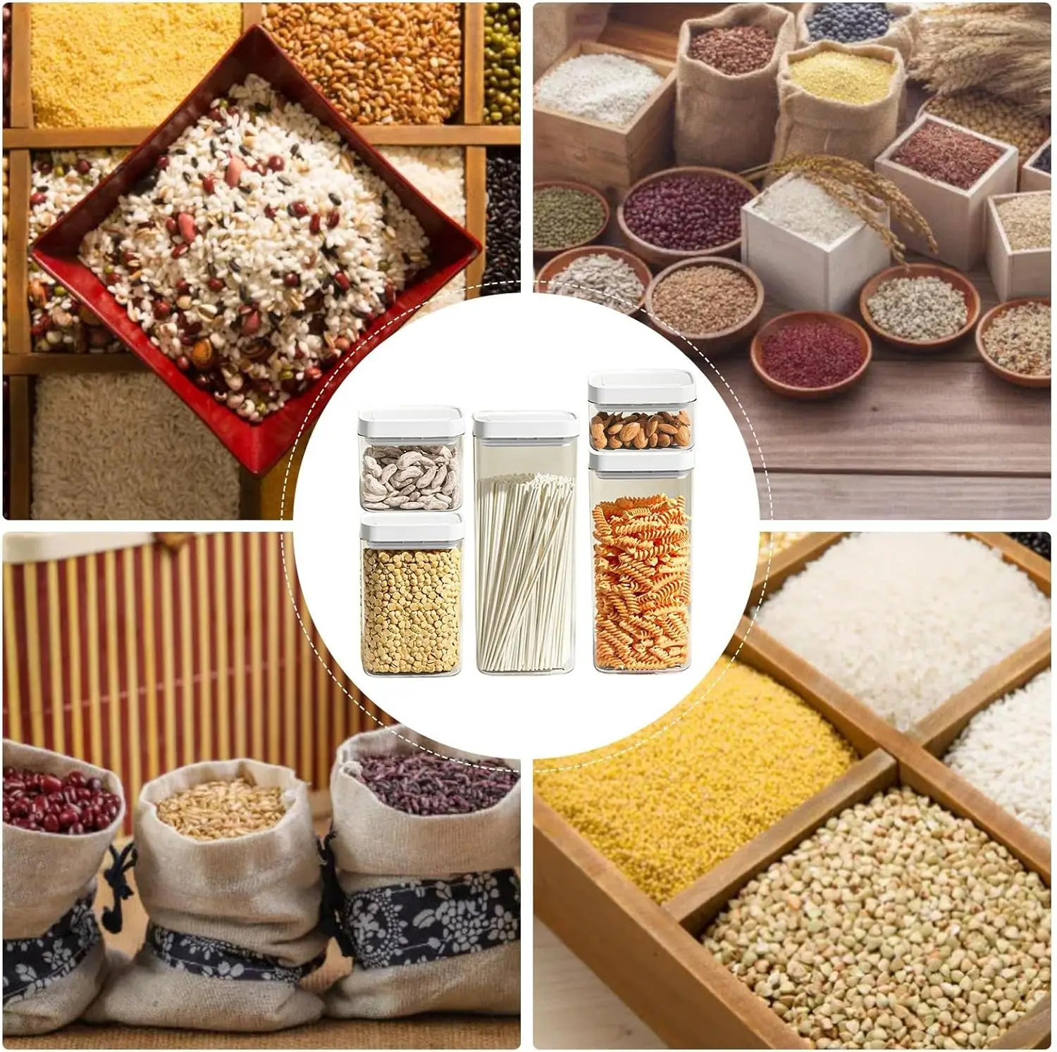 Airtight Food Storage Containers with Lids for Kitchen Pantry Organizer Stackable Boxes for Cereal Snack Flour Sugar Coffee 4