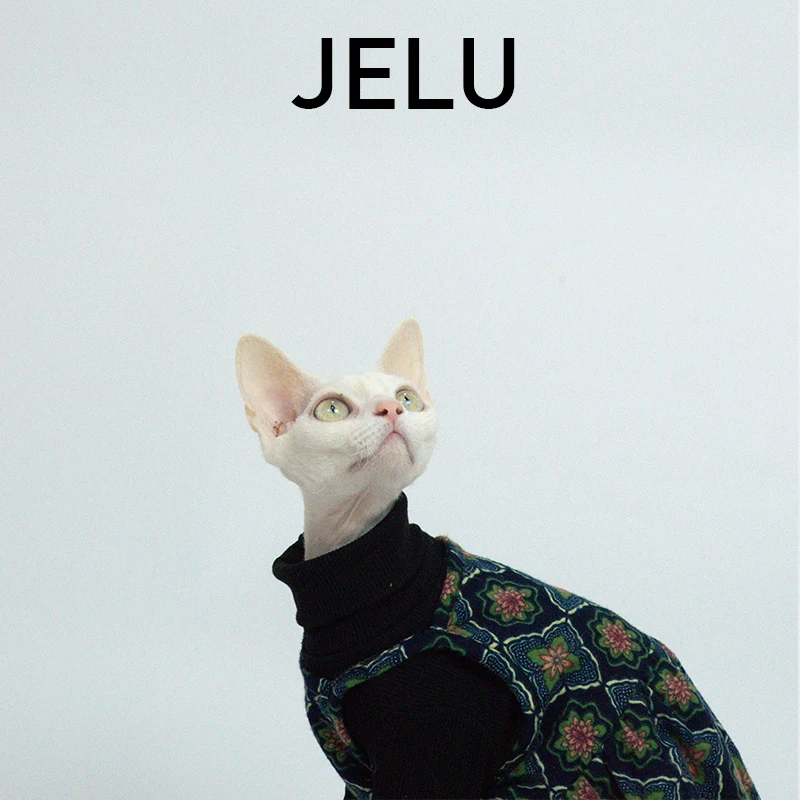 

JELU Jilu Одежда для кошек без волос Сфинкс немецкая майка платье из чистого хлопка повседневное женское платье на бретелях
