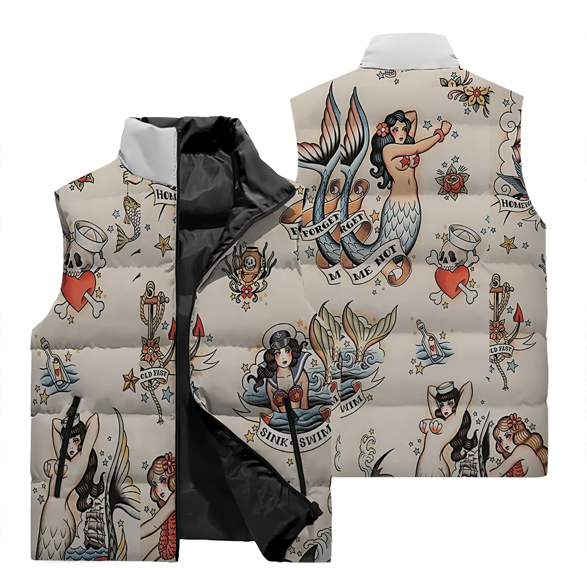 New Men's Winter Jacket, Lithium-ion Jacket, Lightweight Cotton 3D Printed, Sleeveless Comfortable Polyester