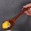 Teak cooking spatula 5-piece set, non stick pan, long handled wok, spatula, spoon, wooden kitchen utensils, essential kitchen 4