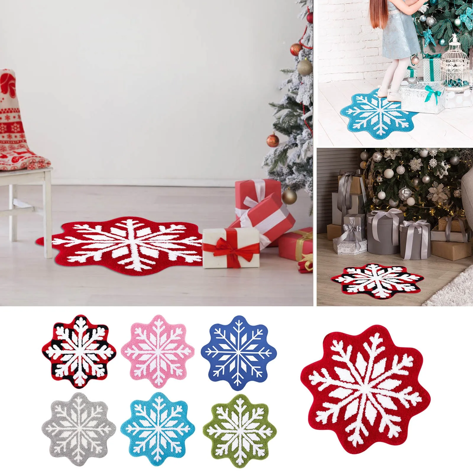 

Snowflake Shape And Pattern Doormat Welcome Mat Non Slip Water Absorption Carpet For Home Decoration Living Room Bathroom Rugs