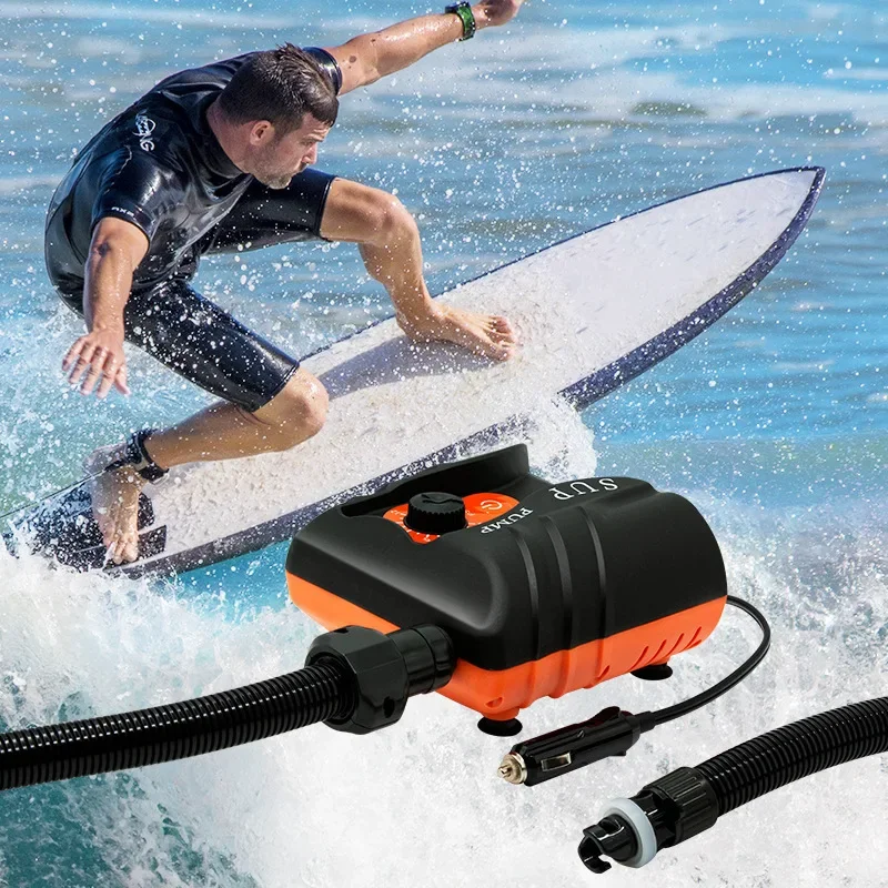 12V 0~16 PSI Electric Air Pump for Inflatable SUP Boat 110W for Outdoor Paddle Board PVC Boat Mattress