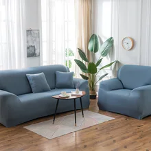 Housse extensible pour canapé nordique, pour salon, en forme de L, quatre saisons, tissu de couleur unie, anti poussière