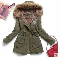 Hooded Wadded Coat Slim Parka Cotton-Padded Jacket Overcoat Winter Women Jacket Medium-Long Thicken Outwear 1