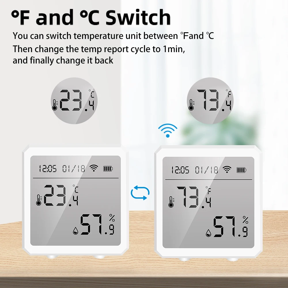

Tuya ZigBee Smart Brightness Temperature Humidity Sensor LCD Light Detector Smart Home Life App Control for Alexa Google