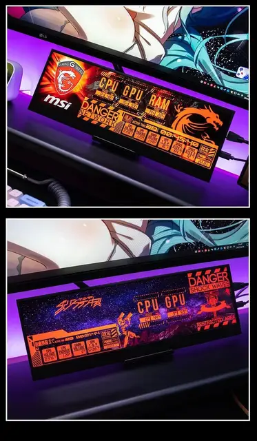 Wisecoco 12.6인치 스트레치 디스플레이: PC, 라즈베리 파이 및 자동차 시스템용 다목적 Aida64 모니터링 화면