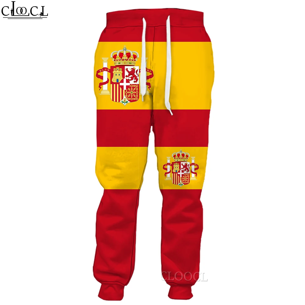 MenTrousersSpanishFlag3DPatternPrintedTrousersCasualPantsHip