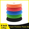 5 Pcs 6 Inch Foam Buffer Polisher Pads Kit Buffing & Polishing Pad Car Sponge Buffering Wheels for Polishing & Waxing Fit Drill 1
