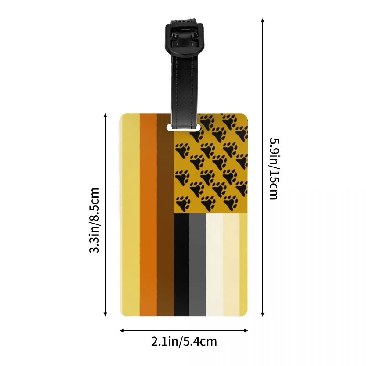 Custom GLBT American Bear Flag Luggage Tag With Name Card Gay Pride Paw Privacy Cover ID Label for Travel Bag Suitcase
