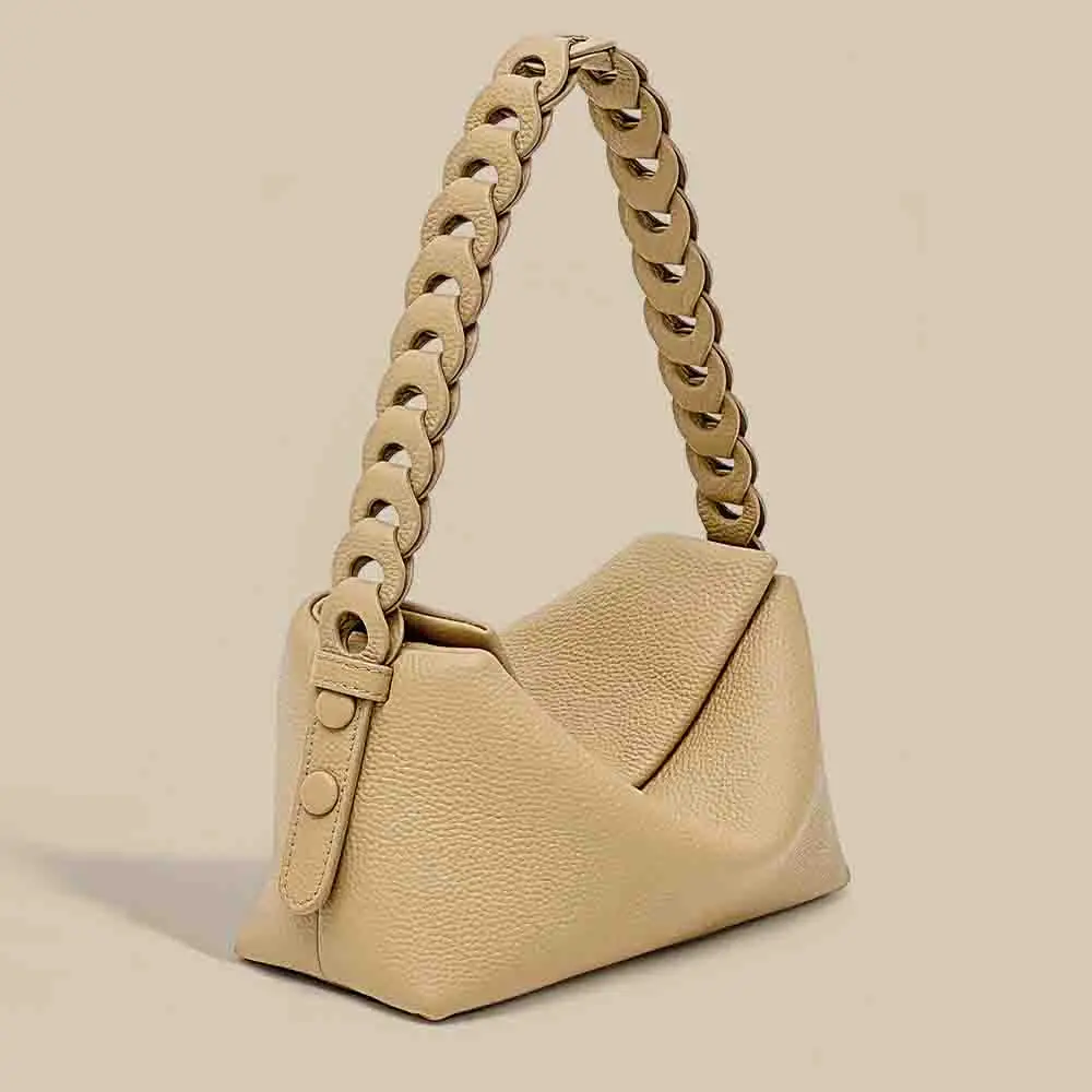 2023 Summer New Minimalism Genuine Leather Underarm Bag Luxury Designer Bags Soft Shoulder Messenger Tote Chic Ladies Purses